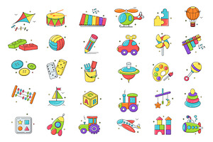 Kids Toys Vector Set, a Templates & Theme by alexdndz