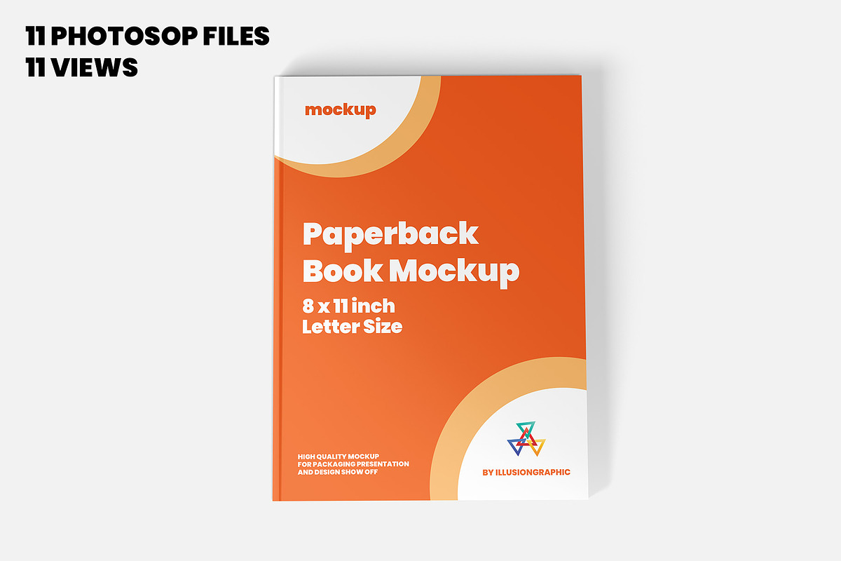 Paperback Book Mockup 8x11 inch, a Books & Magazine Mockup by Illusiongraphic (Photo 9 of 26)