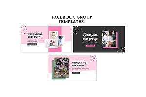 Facebook Template Pink Canva Set