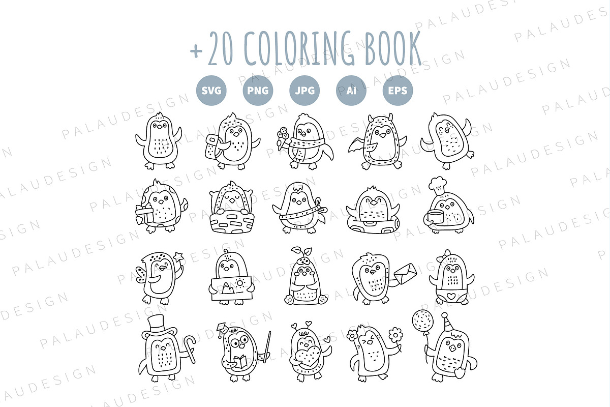 Penguin Animal Clipart Set, an Animal Illustration by Palau (Photo 9 of 10)
