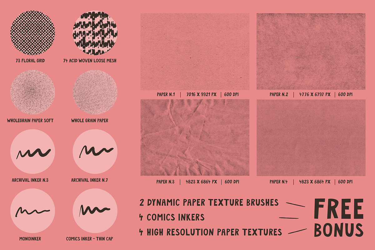 Bootleg Press Halftones | Procreate, a Brush Add-On by Guerillacraft (Photo 9 of 9)