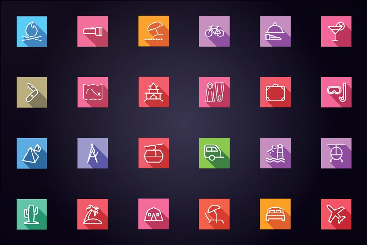Travel and Tourism Flat Line Icons, an Outline Icon by FlatLineIcons (Photo 2 of 5)