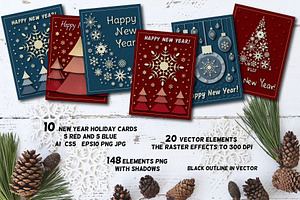 Christmas Card Set & 148 Elements