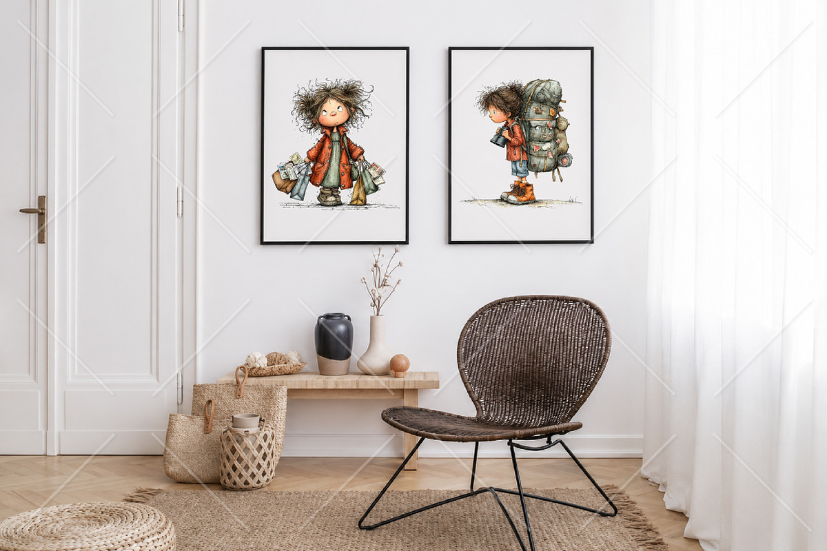 Whimsical Traveler Girl Clipart PNG, a Seasonal Illustration by Canvas Craft (Photo 7 of 10)
