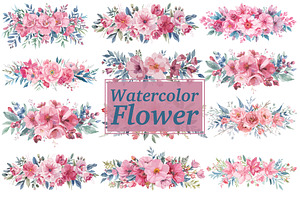 Romantic Watercolor Flowers, an Illustration by Amazin_art