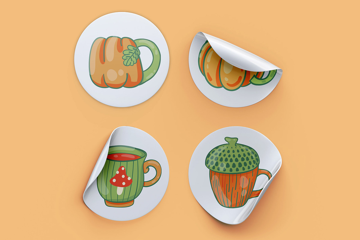 Autumn Pumpkins Mugs clipart pattern, a Seasonal Illustration by Carpet Tapete Pretzel (Photo 5 of 9)