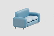 Cartoon sofa 02, an Object 3D Model by fahad121 (Thumbnail 4 of 8)