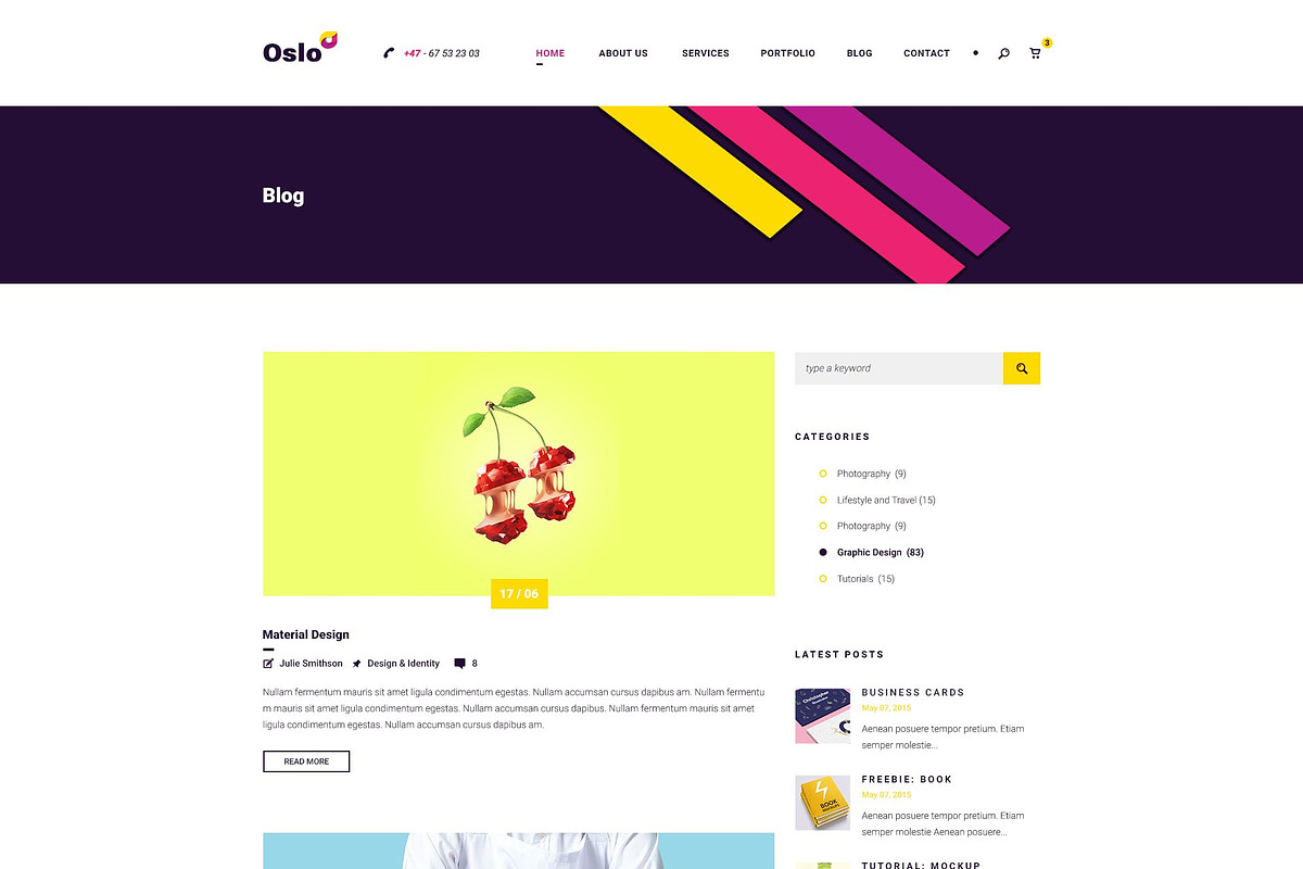 Oslo - Material Design PSD Website, a Websites & App Template by Milo Studio (Photo 11 of 13)