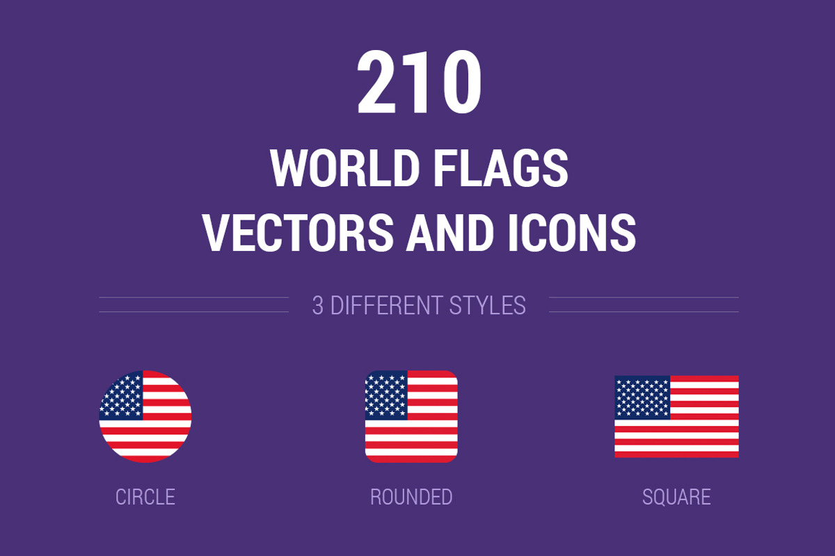 210 World Flags Vectors and Icons