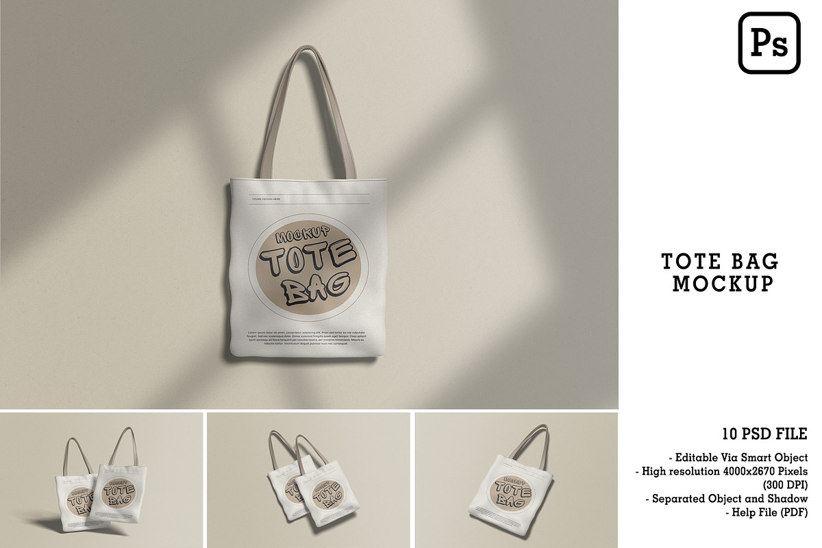 Tote Bag Mockup, a Product Mockup by mahremdesign (Photo 1 of 11)