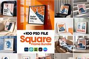 100 Square Frame Mockup Bundle, a Household Mockup by MockupShopi (Thumbnail 1 of 16)