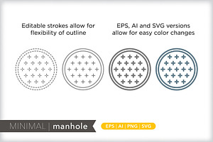 Minimal Manhole Icons