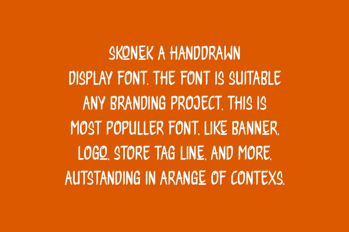 Skonek - Handdrawn Bold Font, a Handwritten Font by QR Design Studio (Photo 3 of 11)