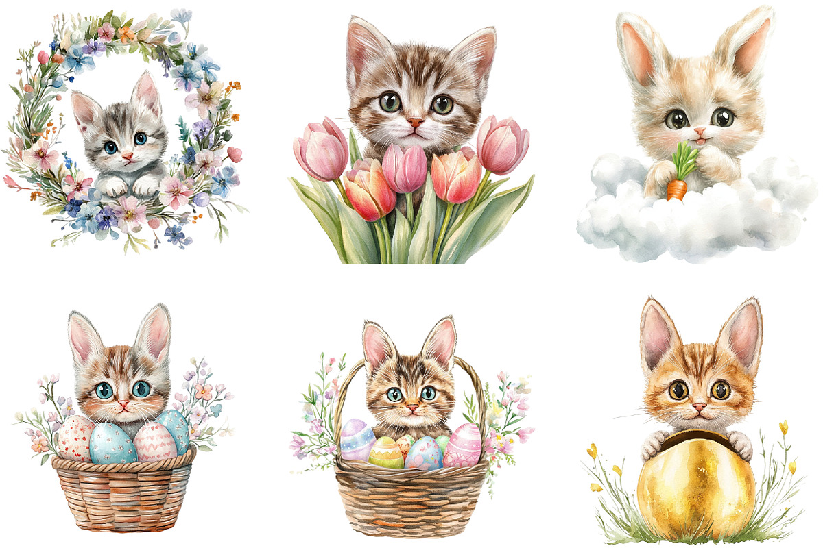 Easter Bunny Cat Peeking Sublimatio, an Illustration by DreamArtGraphic (Photo 3 of 4)