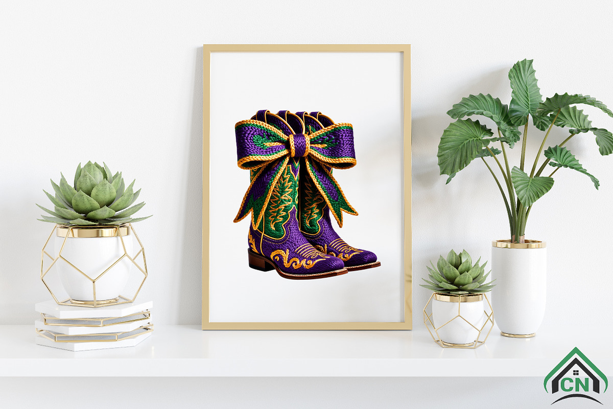 Crochet Mardi Gras Boots PNG, an Illustration by Craft Nest (Photo 4 of 4)