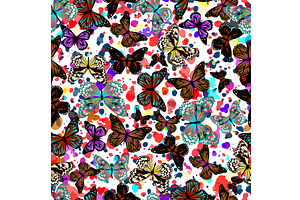 Butterflies Seamless Background