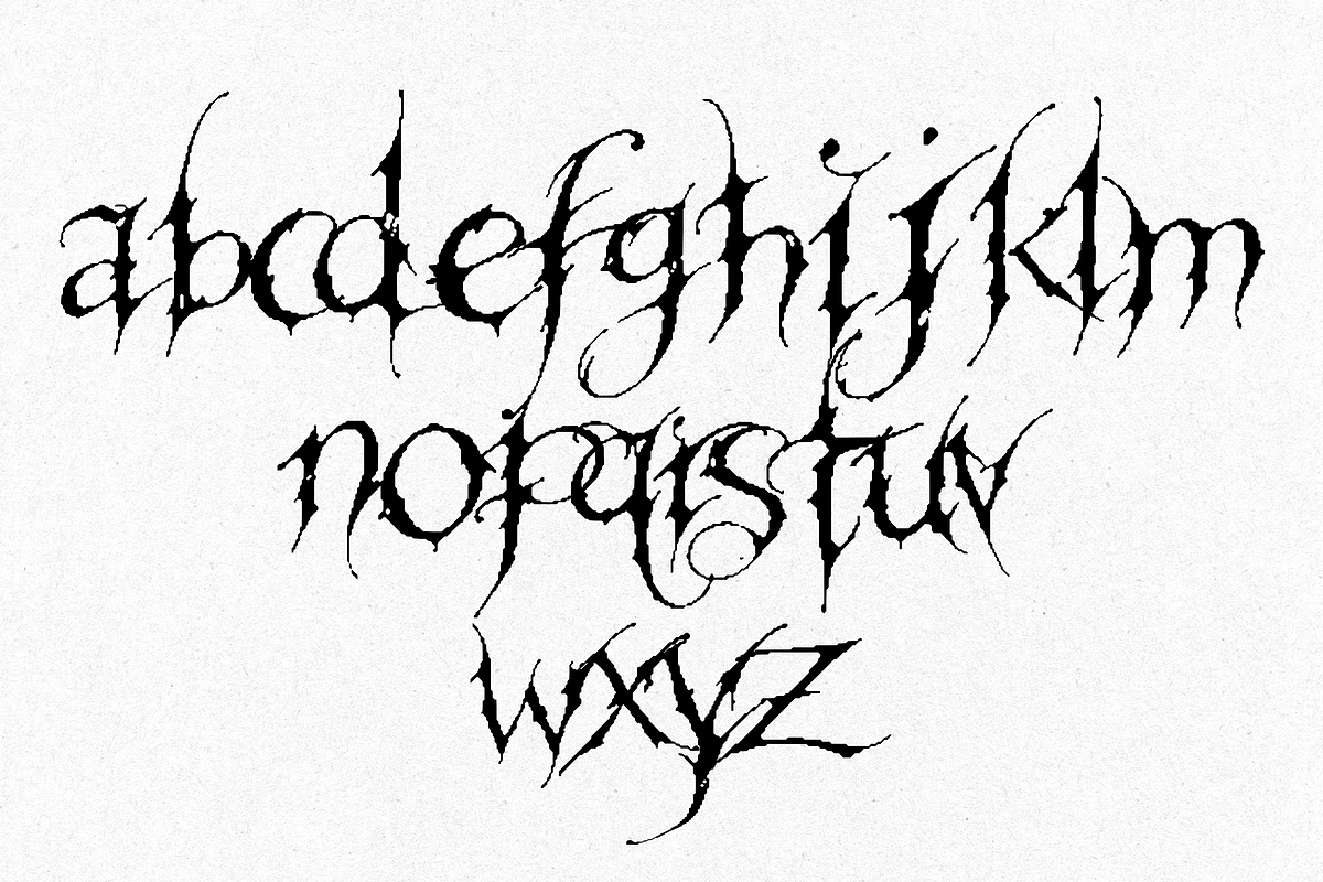 Cybersigilism Fonts, a Blackletter Font by Lilithcollageart (Photo 5 of 11)