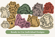46 Christmas Cat Illustrations, an Animal Illustration by designvectx (Thumbnail 2 of 6)