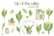 Lily Of The Valley Watercolor Flower, a Seasonal Illustration by NataliArkushArt (Thumbnail 4 of 14)
