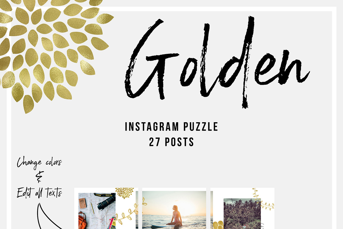 Golden Instagram Puzzle, a Social Media Template by Advina Store (Photo 2 of 5)
