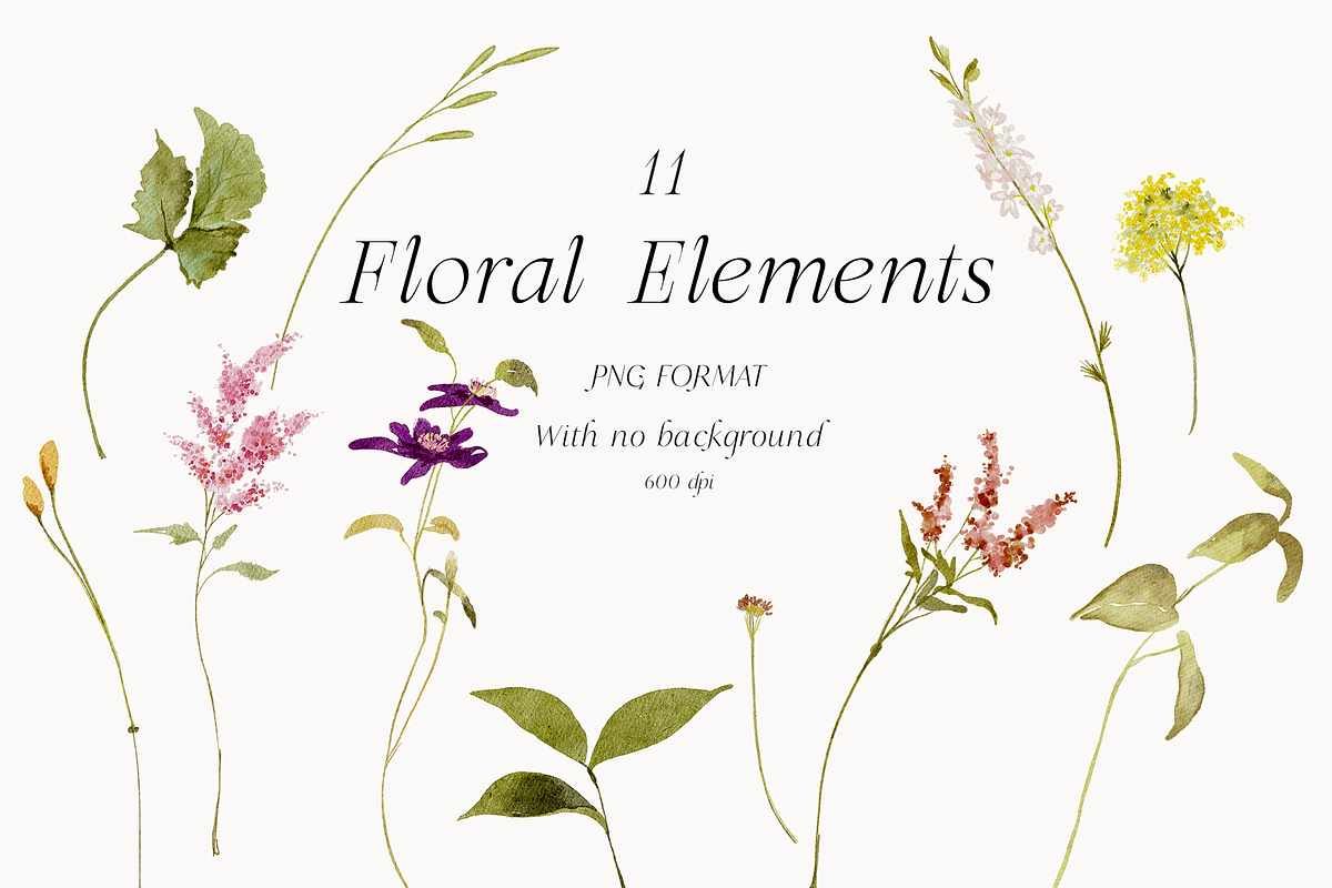 Wildflower spring watercolor florals, a Decorative Illustration by Grace Noboa Illustrations (Photo 8 of 9)