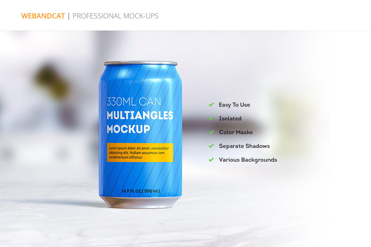 Can Mock-up, a Packaging Mockup by WebAndCat (Photo 2 of 9)