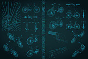 Bicycle Blueprints Set, a Transportation Illustration by Blacklight (Thumbnail 1 of 4)
