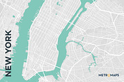 MAP SET - Pale / Turquoise - 15 Maps, a Graphic by MetroMaps (Thumbnail 12 of 16)