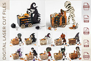 Halloween Candy Box Laser Cut Bundle, an Object Graphic by WoodoraCut (Thumbnail 1 of 14)