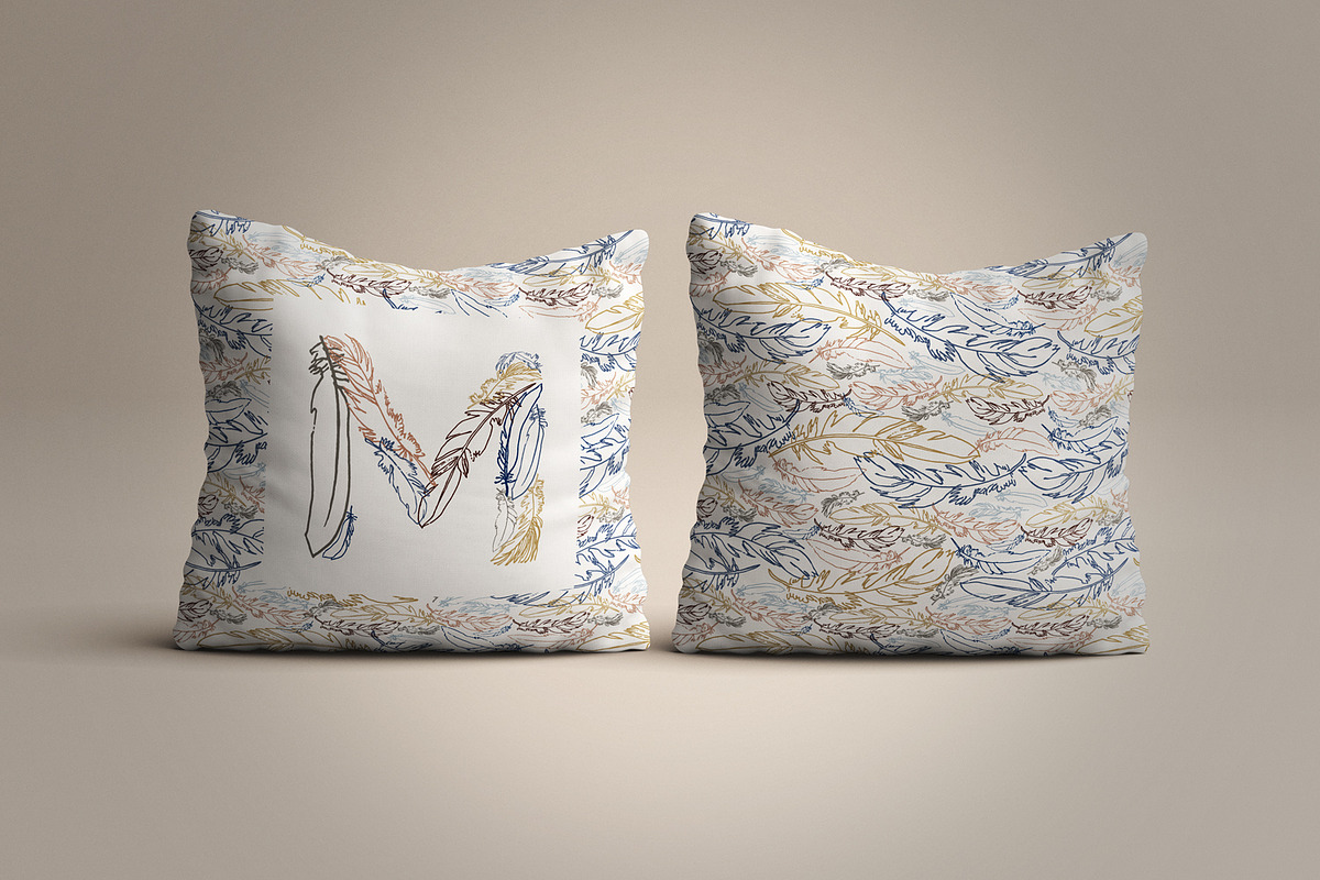 Feather Monograms, a Decorative Illustration by julianaapina (Photo 5 of 5)