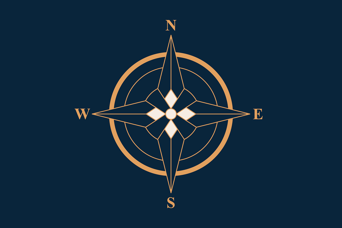 Minimalist Compass Rose, an Object Graphic by Krafti Lab