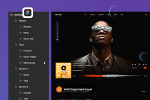 Rhythm - Music Player Landing Page