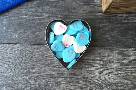 Le Bleu: Heart Candies Stock Image, a Photo by V The Spark