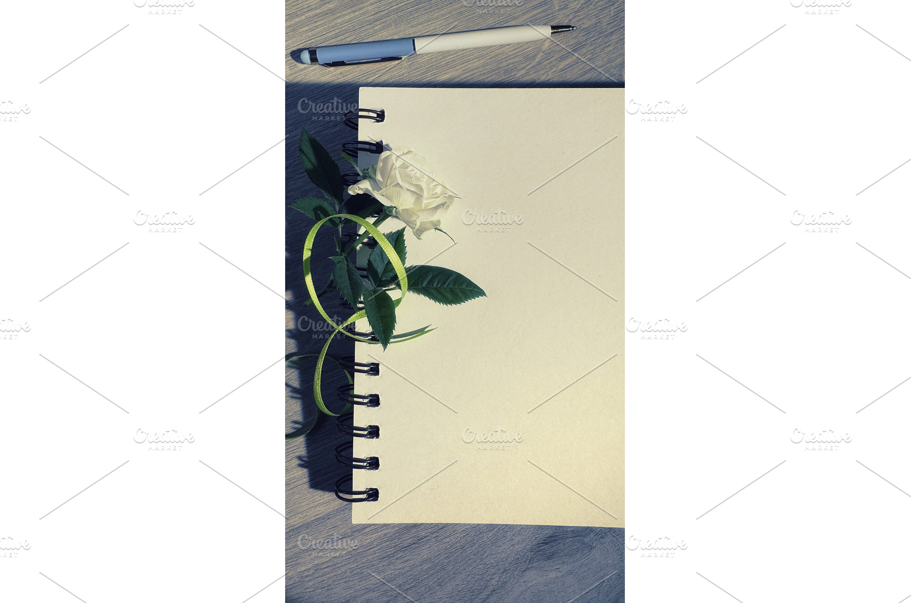 Spiral notebook with blank pages, a Photo by tilialucida