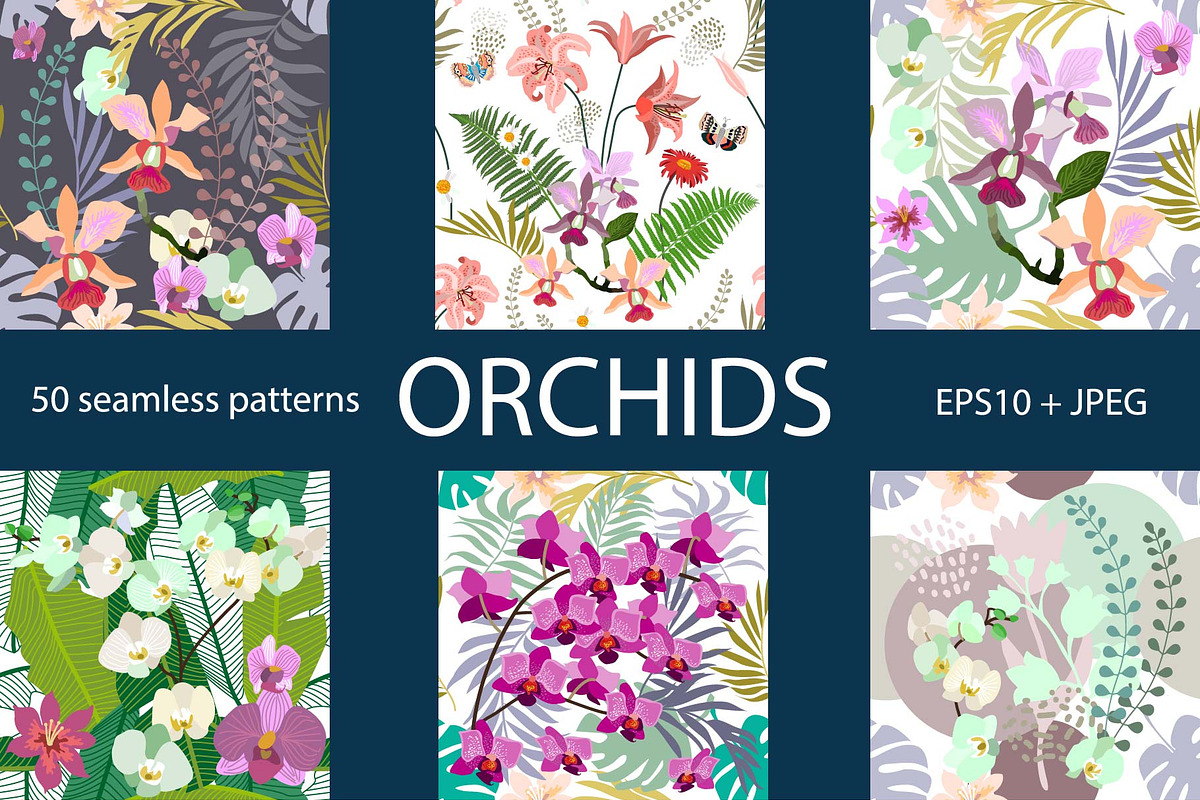 Tropical Orchids, a Pattern Graphic by Svetlana Kononova (Photo 1 of 5)