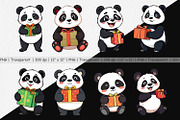 Gift Panda Clipart, a Graphic by Artnoy (Thumbnail 2 of 5)