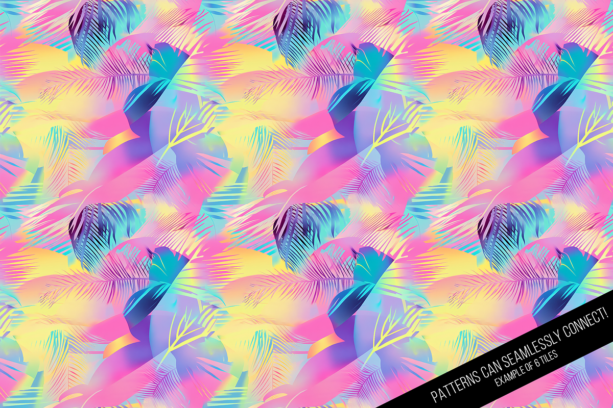 Tropical 80s Retrowave Digital Paper, a Pattern Graphic by Chromolume Studio (Photo 7 of 15)