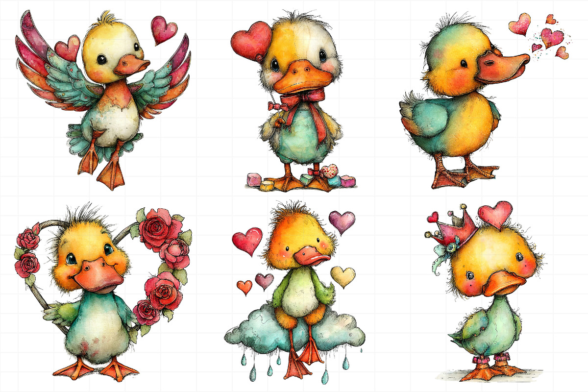 Cute Baby Duck Valentine Clip-art, an Illustration by Daily.Designs (Photo 6 of 8)