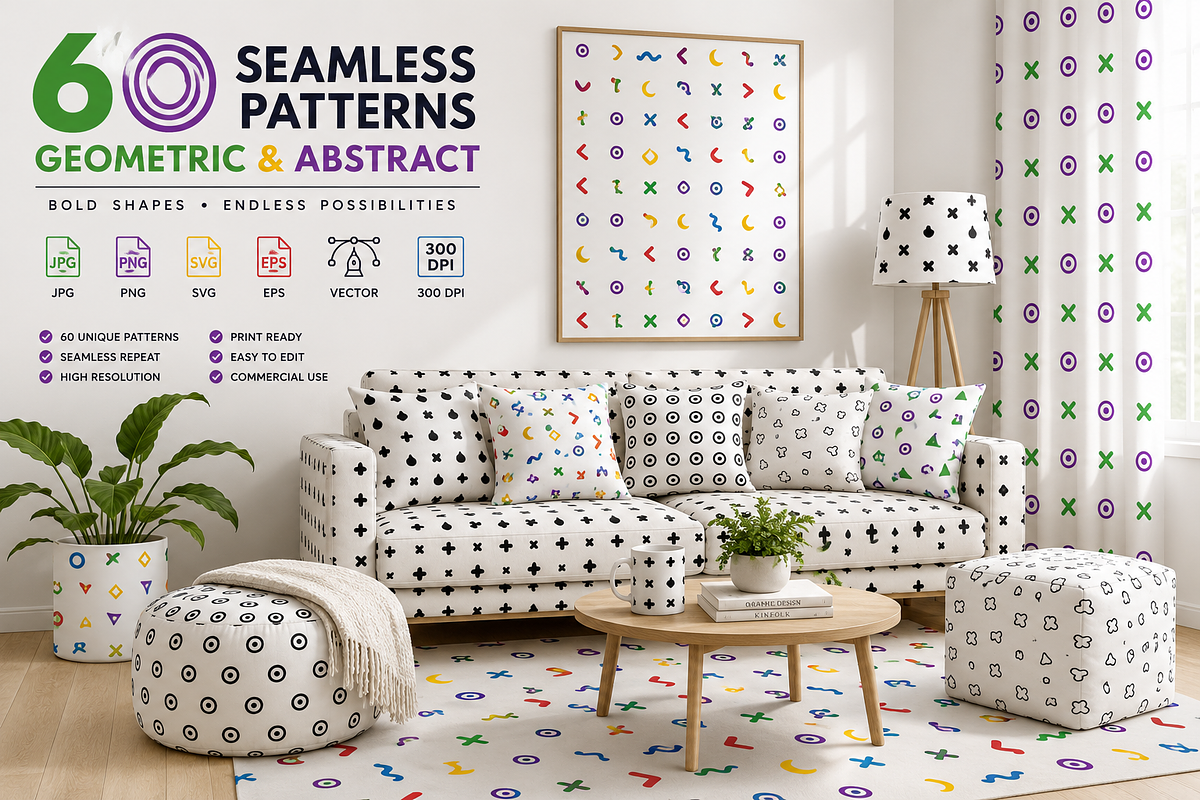 60 Geometric & Abstract Patterns, a Pattern Graphic by Rizenight (Photo 3 of 3)