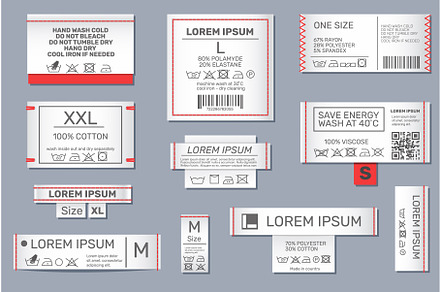 Laundry information textile labels, an Object Illustration by Vectorbuum