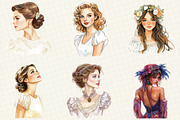 Wedding Retro Girl Clipart, an Illustration by OK Design (Thumbnail 2 of 5)