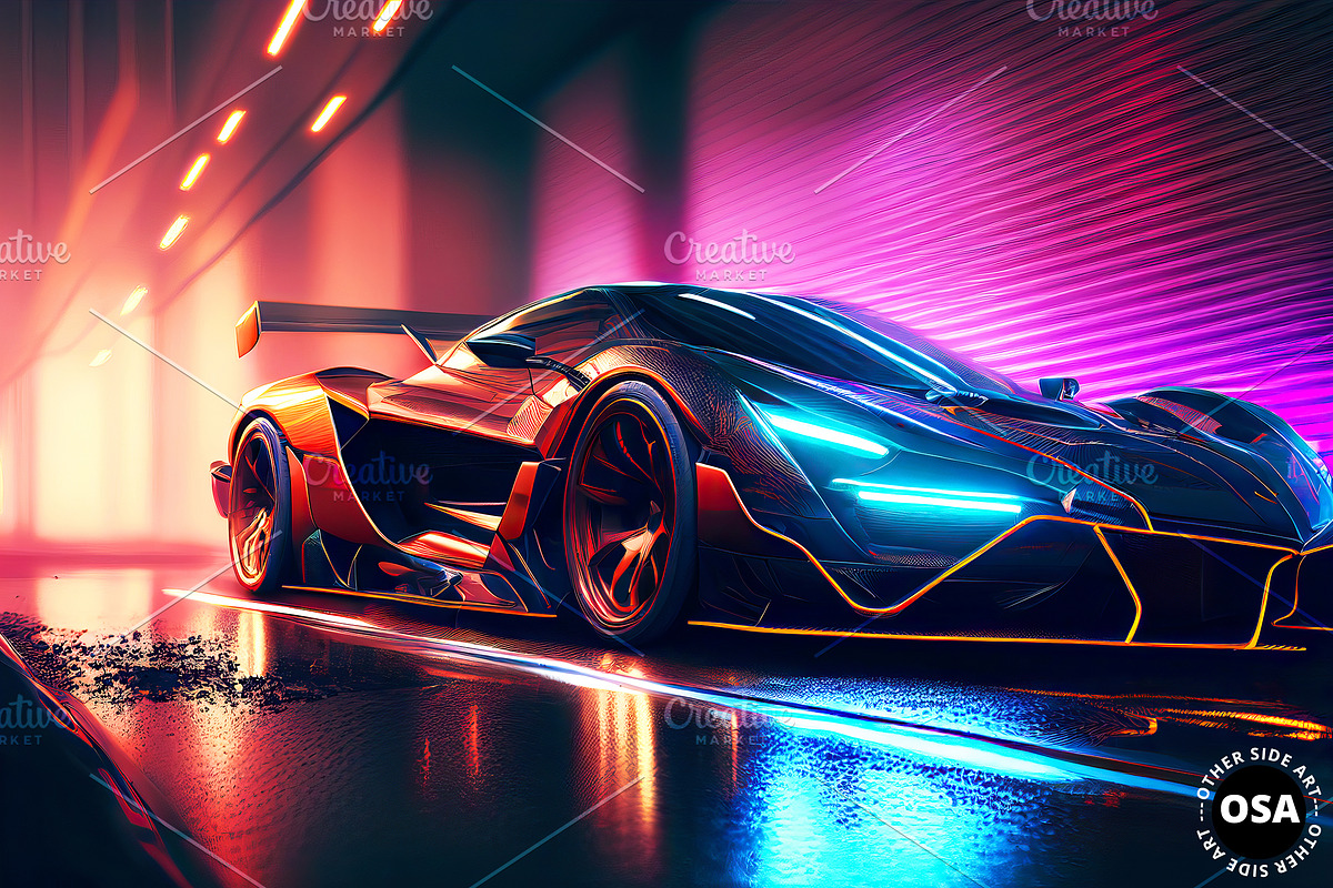 Supercar in the City Illustration, a Wallpaper Graphic by Other Side Art (Photo 6 of 8)