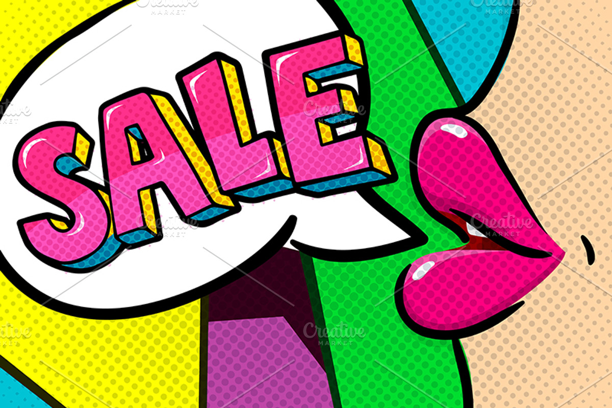Sale message in speech bubble, a Decorative Illustration by VectorStory
