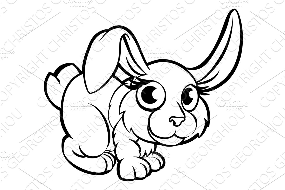 Rabbit cartoon character, an Animal Illustration by Christos Georghiou