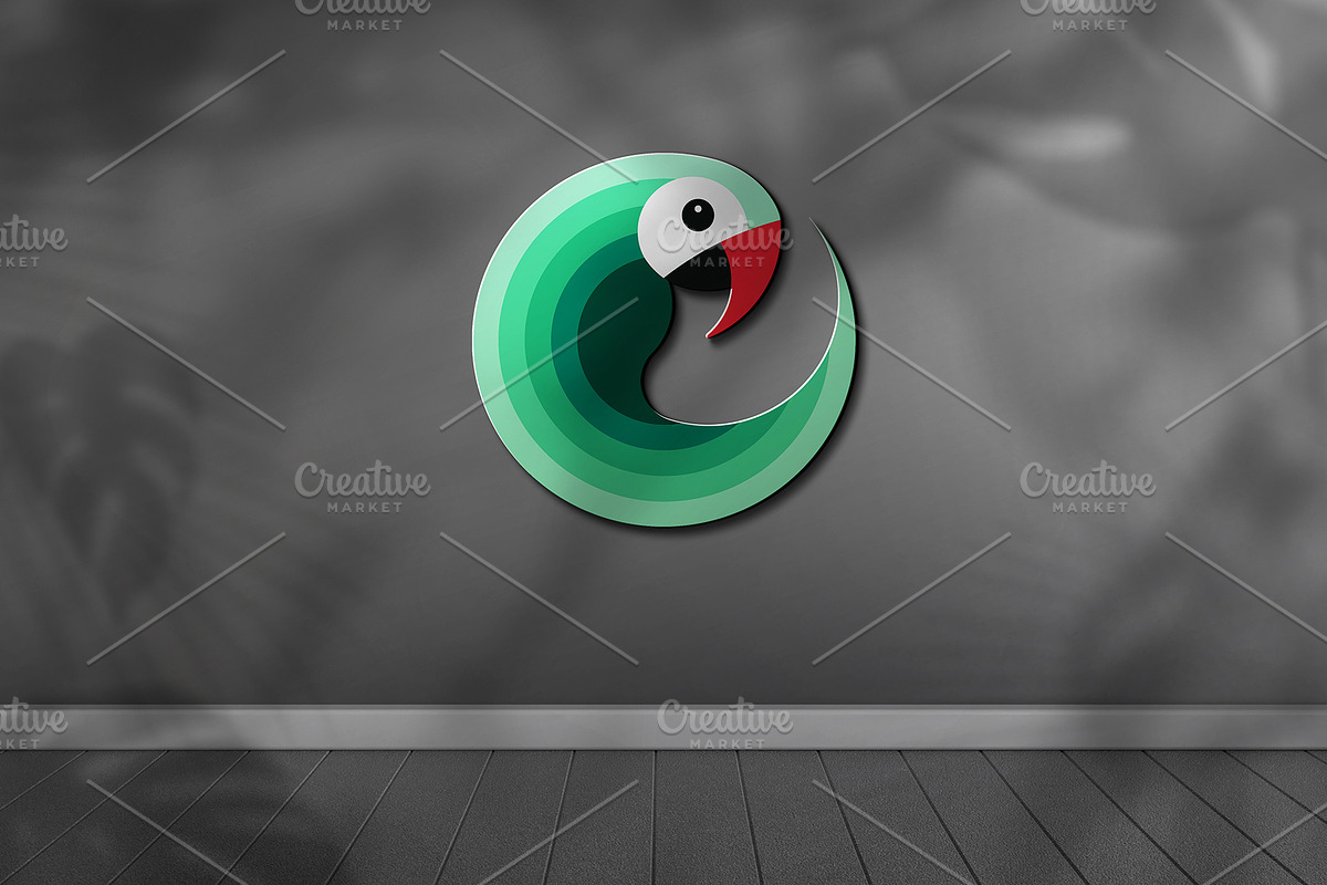 Green Parrot logo and Illustration, a Branding & Logo Template by rpdesignstudio (Photo 2 of 2)