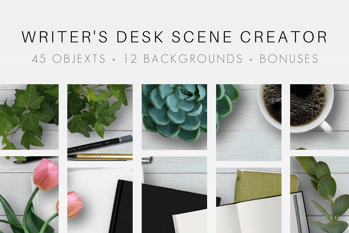 Writer's Desk Scene Creator, a Books & Magazine Mockup by Storyteller Design (Photo 1 of 8)
