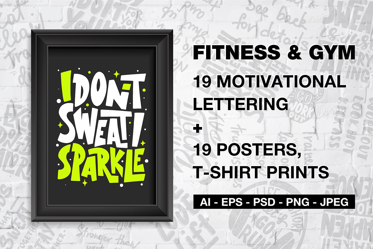 Gym & fitness lettering and posters, a Food Illustration by Akimo Mia (Photo 1 of 11)