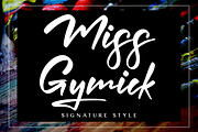 Miss Gymick, a Script Font by Wildan Type (Thumbnail 1 of 8)