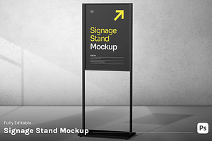 Signage Mockup - Glass & Metal Frame, a Packaging Mockup by graphicsauce