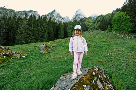 Baby girl stand in stone at Vorderer Gosausee mountains, Gosau,, a Nature Photo by AS photostudio
